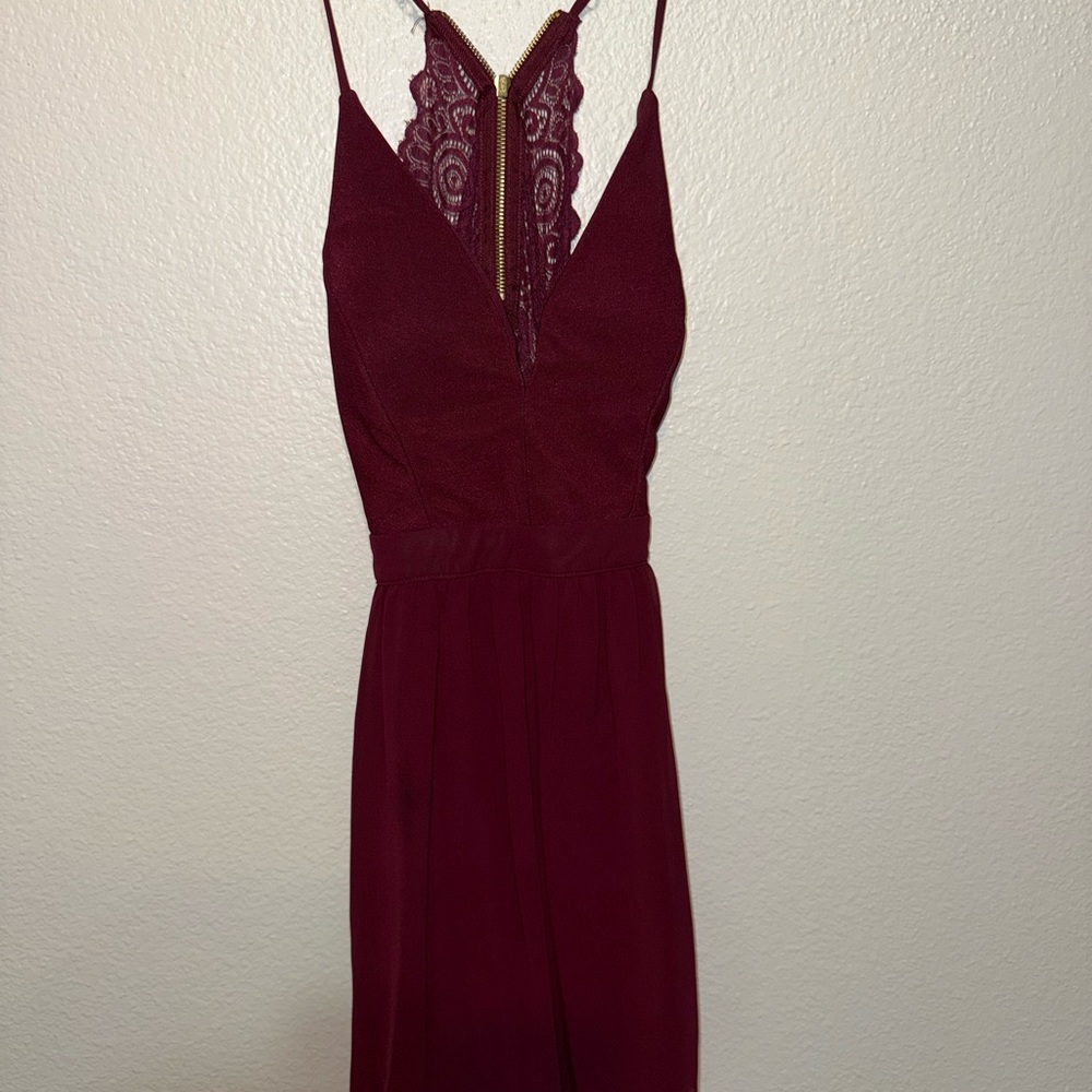 Elegant Burgundy Lace Dress